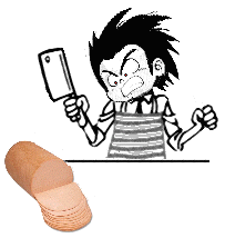 the baloneyslicer chopping balogna